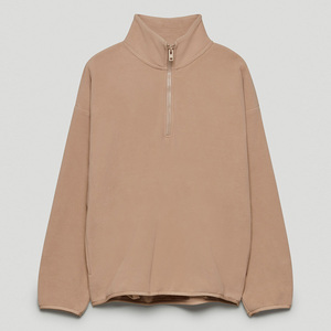 <span class=keywords><strong>Felpe</strong></span> con cappuccio in bianco del cotone di stile coreano 100 di <span class=keywords><strong>New</strong></span> <span class=keywords><strong>York</strong></span> pianura nessuna marca personalizzi la felpa oversize dello Zip di Sherpa 1/4 delle donne del cotone - Product Image 5