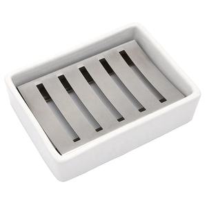 קרמיקה סבון צלחת נירוסטה סבון רחצה ומקלחת שכבה כפולה ניקוז סבון תיבה - Product Image 2