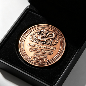 Barra de Cobre de 1 Onza con Motivo de Dragón Chino Mítico en Nube, Edición Yinyin, Medalla Redonda de Cobre Fino, Edición Limitada para Coleccionistas - Product Image 1