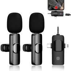 3-In-1 <b>Wireless</b> Lavalier Microphone 20Hz-20KHz Noise Cancelling For Live Streaming External <b>Mic</b> K15 Model - Product Image 5