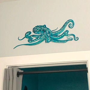 Décoration Murale 3D Pieuvre en Acier Aluminium 100% Antirouille OEM, Art Animal Marin, Revêtement Poudré Transparent, Couleurs et Tailles Personnalisables - Product Image 5