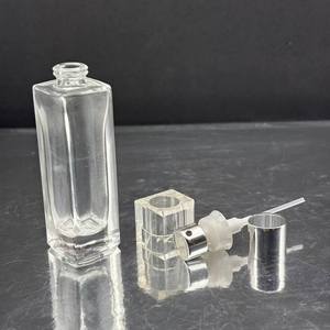 Bán buôn sang trọng 15ml nước hoa trong suốt Chai thủy tinh hình chữ nhật Rỗng Mỹ phẩm container với nắp rõ ràng và uốn bơm phun - Product Image 2