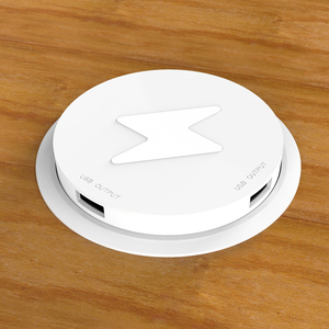 Cargador Inalámbrico Oculto Integrado en Mesa para Muebles de Cafetería con 2 Puertos USB Retráctiles Adicionales - Product Image 1