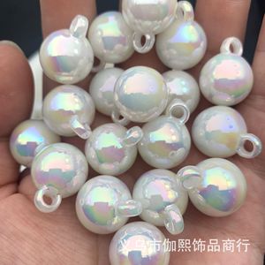 Uv Plated Rainbow <b>Shell</b> Beads 16mm Round Plastic Resin For <b>Bracelet</b> Making Jewelry Accessories - Product Image 4