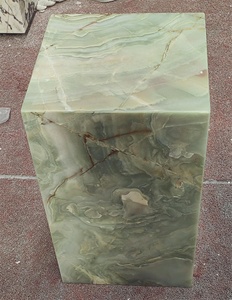 เฟอร์นิเจอร์ห้องนั่งเล่นยุคใหม่ UnionStone โต๊ะข้างทรงสี่เหลี่ยมหินออนิกซ์สีเขียว โต๊ะข้างหินอ่อนหรูหรา โต๊ะฐานหินอ่อนออนิกซ์ - Product Image 4