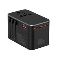 Adaptateur secteur GaN 100W PD, chargeur rapide de voyage, adaptateur de voyage universel international type-c pour chargeur d'ordinateur portable