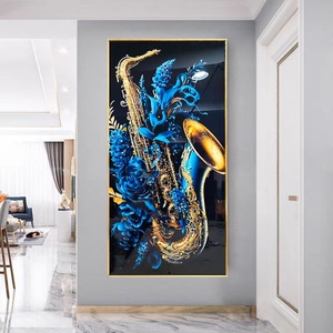 Affiches murales en porcelaine LED avec impressions HD personnalisées en usine, images de roses et instruments de musique, décoration intérieure, peinture abstraite - Product Image 4