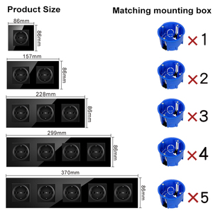 Treo tường mô-đun với phong cách Châu Âu cảm ứng màu đen Glass Bảng điều chỉnh, điện TV Ổ cắm chuyển đổi nút chức năng có thể được tự do kết hợp - Product Image 5