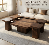 Table basse en MDF de style minimaliste, combinaison de tables basses design créatif, table de luxe légère