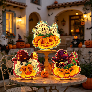Guirlande lumineuse LED à ventouse pour Halloween, décoration de vitrine, ornement féerique suspendu en plastique - Product Image 2