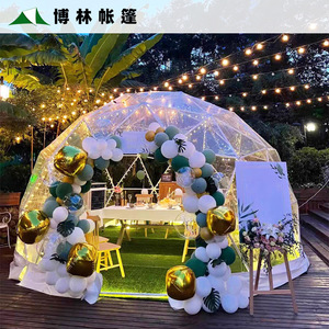 เต็นท์ทรงกลมโปร่งใสสำหรับใช้งานกลางแจ้ง สีแดง ขนาด 3 ม. x 3 ม. เต็นท์บีแอนด์บี เต็นท์สำหรับนักเดินทาง เต็นท์จัดเลี้ยง เต็นท์โรงแรม - Product Image 1