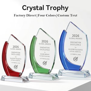 Trophée en <span class=keywords><strong>cristal</strong></span> personnalisé en forme de voilier, plaque en verre colorée gravée sur mesure pour récompense d'entreprise, cadeaux de reconnaissance - Product Image 2
