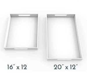 Grand plateau de service noir en acrylique, présentoir décoratif, plateau de coiffeuse avec poignée - Product Image 5