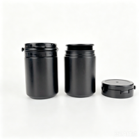 En stock – Bouteille vide en plastique HDPE noir mat de 60 ml (2 oz) à large ouverture pour Xylitol avec bouchon déchirable