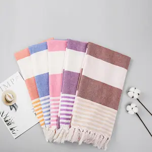 Hammam Peshtemal Turkish Towels Fast Dryng Sand-free Beach Towel 100% Organic Cotton Custom Handloom Bath Towel With Custom Logo