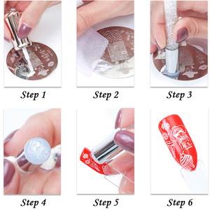 Outils d'art d'ongle Offre Spéciale sceau <span class=keywords><strong>de</strong></span> modèle d'ongle en silicone à double tête tampon d'ongle en diamant acrylique - Product Image 5