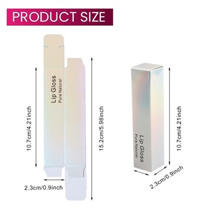 Custom Logo Printed Durable <b>Paper</b> Boxes Clear Lip <b>Gloss</b> Tubes with Gold Foil for Nail Polish Oil Shampoo and Other Cosmetics - Product Image 3