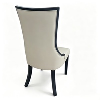 Chaise de salle à manger moderne de luxe en gros, dossier haut en cuir PU capitonné, bois massif, mobilier léger pour la maison et l'hôtel