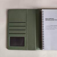 Portefeuille A5 en PU rigide personnalisé en gros avec carnet à spirale amovible, emplacements pour cartes de visite, grande poche et fermeture magnétique