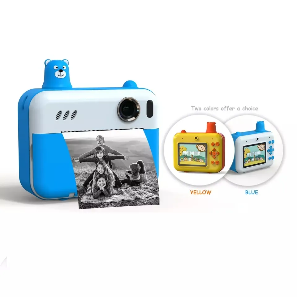 2.4 Inch 1080P Mini Camera Kids Thermal Paper Prints Photos Directly Instant Print Digital Camera Kid Printer