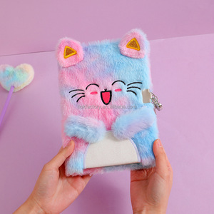 Nuovo Quaderno Peluche 2025 con Gatto Cartoon e Lucchetto, Regalo per Ragazze, Diario, Premio Scolastico, Articolo di Cancelleria - Product Image 3