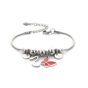 YL vente <span class=keywords><strong>en</strong></span> gros été Couple Bracelet nouveau FashionJewelry directement originaire usine <span class=keywords><strong>en</strong></span> acier inoxydable Bracelet à breloques réglable - Product Image 6