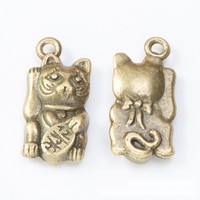 Breloque chat porte-monnaie en alliage de zinc gaufré pour la décoration des enveloppes rouges du Nouvel An lunaire