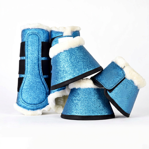 Botas Premium de Cuero y Goma con Brillo para Caballos, Antirotación, Personalizables, para Protección de Cascos y Pezuñas en Exteriores - Product Image 1