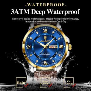 Orologio da 855 POEDAGAR per uomo <span class=keywords><strong>di</strong></span> lusso elegante orologio da uomo impermeabile a doppio calendario da uomo con luce notturna luminosa - Product Image 5