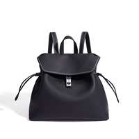 Siap Kirim Tas Ransel Kulit Sapi Bertekstur 2026 untuk Wanita, Tas Ransel Model Bucket dengan Pegangan Atas dan Tali Serut, Tas Selempang Travel, 4 Warna