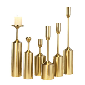 Modern Wedding Home Decorative Luxury <strong>Brass</strong> Gold Taper Candlestick <strong>Holder</strong> Iron <strong>Candle</strong> <strong>Holder</strong> Metal - Product Image 1