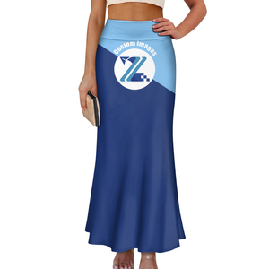 1MOQ modello personalizzato di lusso di alta qualità polinesiano <span class=keywords><strong>abbigliamento</strong></span> donna hawaiana fluida con volant avvolgente gonna lunga a vita alta per le donne - Product Image 6