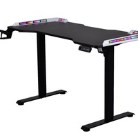 Nouvelle utilisation à domicile en Fiber de carbone ergonomique rvb lumière LED ordinateur réglable E bureau de sport Table de jeu de levage électrique intelligente