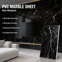 Revêtement mural en PVC marbré moderne haute brillance, ignifuge, imperméable, 4x8 pieds, couleur personnalisée, usage domestique