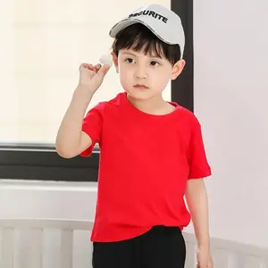 Sommer Kinder Kurzarm Einfarbig T-Shirt Jungen Mädchen Lässig Reine Baumwolle Kinder T-Shirt