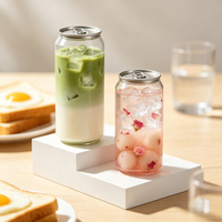 Bouteilles de jus et de boissons en PET transparentes, écologiques et adaptées aux aliments, 500 ml et 700 ml, avec logo personnalisé en sérigraphie et couvercle en aluminium facile à décoller