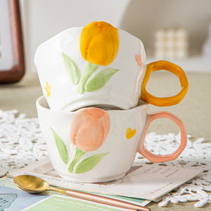 Housewarming Gift Ceramic Tea <b>Set</b> Cute Tulip <b>Teapot</b> and Cup <b>Set</b> Afternoon Tea Pot <b>Set</b> for Women - Product Image 6