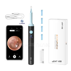 LANNX uENT V6B Hot Digital Otoscope Ear Wax Removal With Light Smart Phone Free APP 3 in 1 Visual Ear Pick Video Otoscope tool