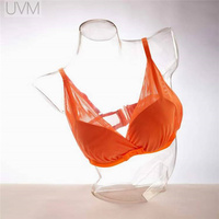 Mannequin demi-corps féminin en plastique de Mannequin féminin transparent pour l'affichage de vêtement avec la hauteur de Base en métal réglable
