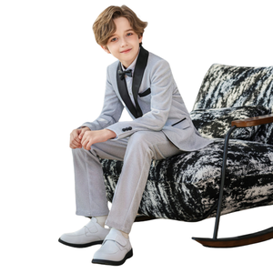 Novedades Ocasión formal Shine Boys Suit Guapo Inglaterra Flower Boy Host Ropa Caminar Piano Performance Blazer Suit - Product Image 1