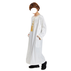 Abaya islámico Oriente Medio árabe niños vestido Ramadan Kaftan Dubai bata rendimiento vestido Eid ropa musulmana oración vestido niños - Product Image 2