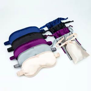 2 Pack Shading <b>Light</b> Custom Logo Soft Silk Satin Eye <b>Sleeping</b> Mask With Drawstring Bag for Hotel Travel Wedding Gift - Product Image 1