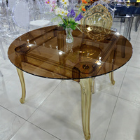 Nouvelle conception de tables d'appoint pour chambres à coucher, plateau en verre transparent, table ronde, petite table basse en acrylique, meubles