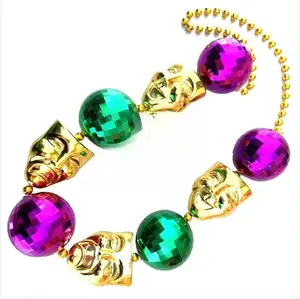 Disco mardi gras bead necklaces plastic mardi gras beads throw beadsparty holiday supplies