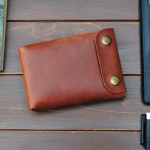 Cartera de origami de cuero genuino personalizada cartera plegable minimalista tarjetero - Product Image 4