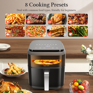 6.5L เทย์เลอร์ swoden 1800W ความร้อนคู่, 8โปรแกรมแผงสัมผัสโลหะตกแต่งภายในรวมถึงหนังสือสูตรทางกายภาพเครื่องทอดอากาศ - Product Image 2