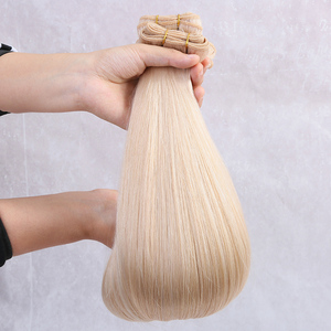 TopElles-extensiones de pelo europeo remy de doble punta, pelo de trama, color rubio, 12A, la mejor calidad - Product Image 3