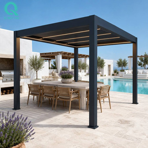 Pérgola Bioclimática Moderna para Jardín con Techo de Aluminio con Revestimiento de Lamas QINGYING - Product Image 1