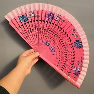 Wholesale Customized Solid Color Handmade 23 cm Blank Spanish Folding Fans Wooden Handle Hand Fan for Wedding <b>Gifts</b> - Product Image 5