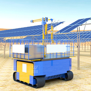 Machine de pose de panneaux photovoltaïques solaires pour centrale électrique, couleur bleu-jaune - Product Image 1